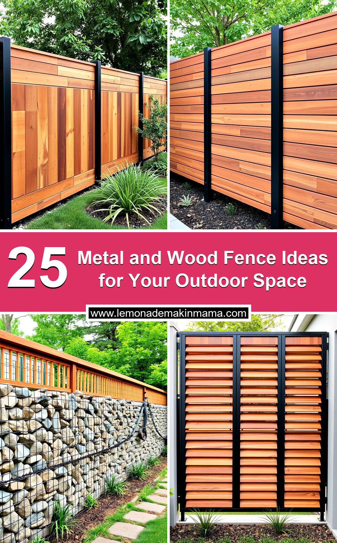 Metal and Wood Fence Ideas for Your Outdoor Space