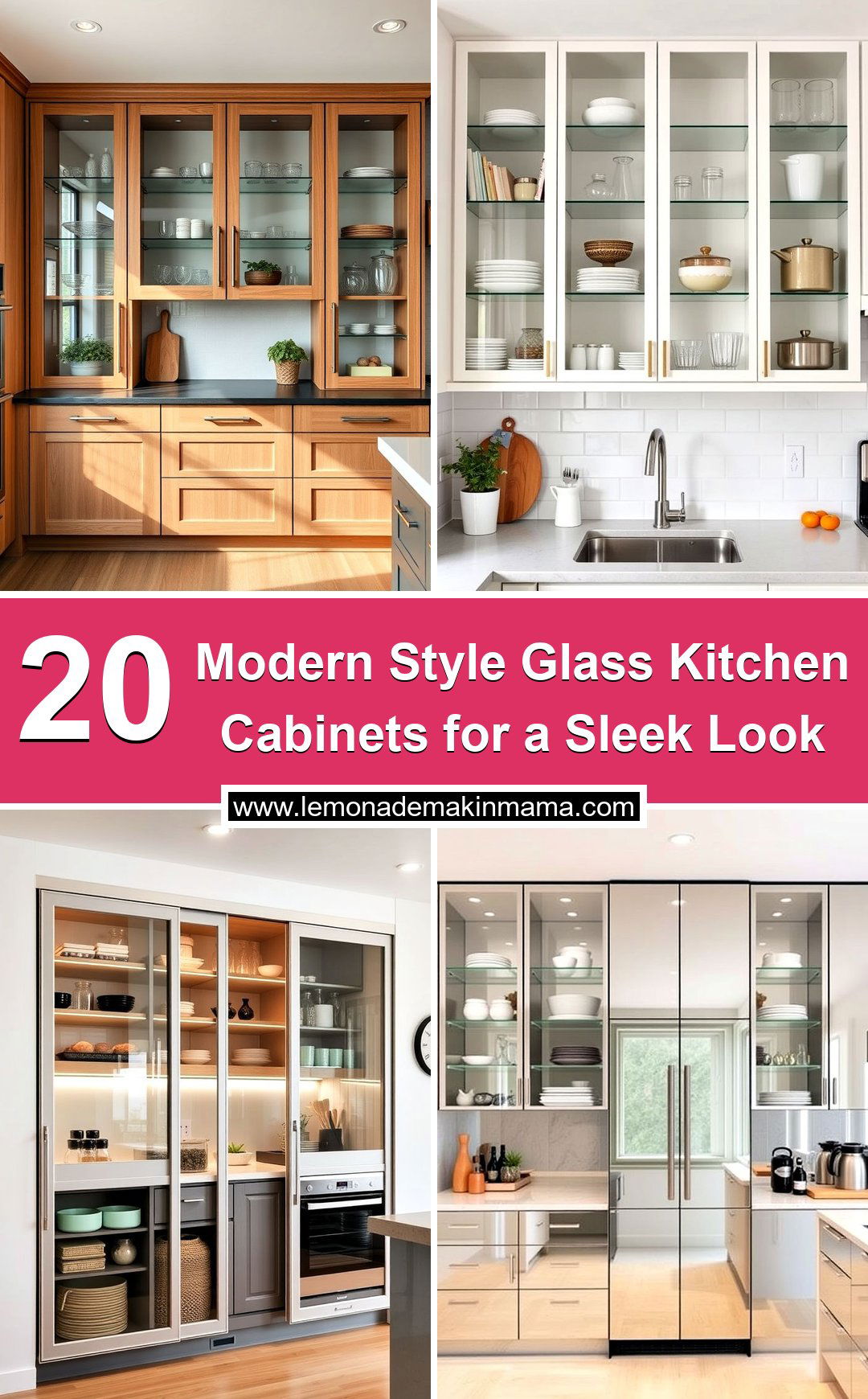 Modern Style Glass Kitchen Cabinets for a Sleek Look