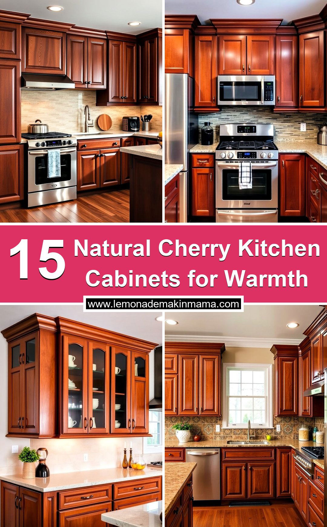 Natural Cherry Kitchen Cabinets for Warmth