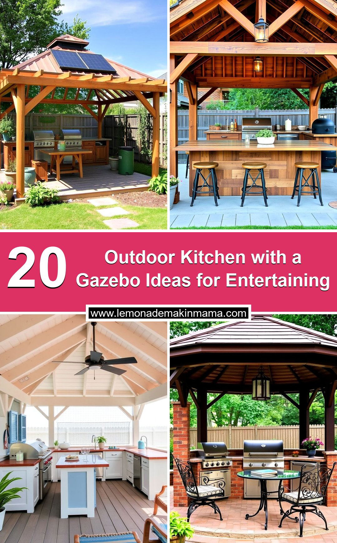 Outdoor Kitchen with a Gazebo Ideas for Entertaining