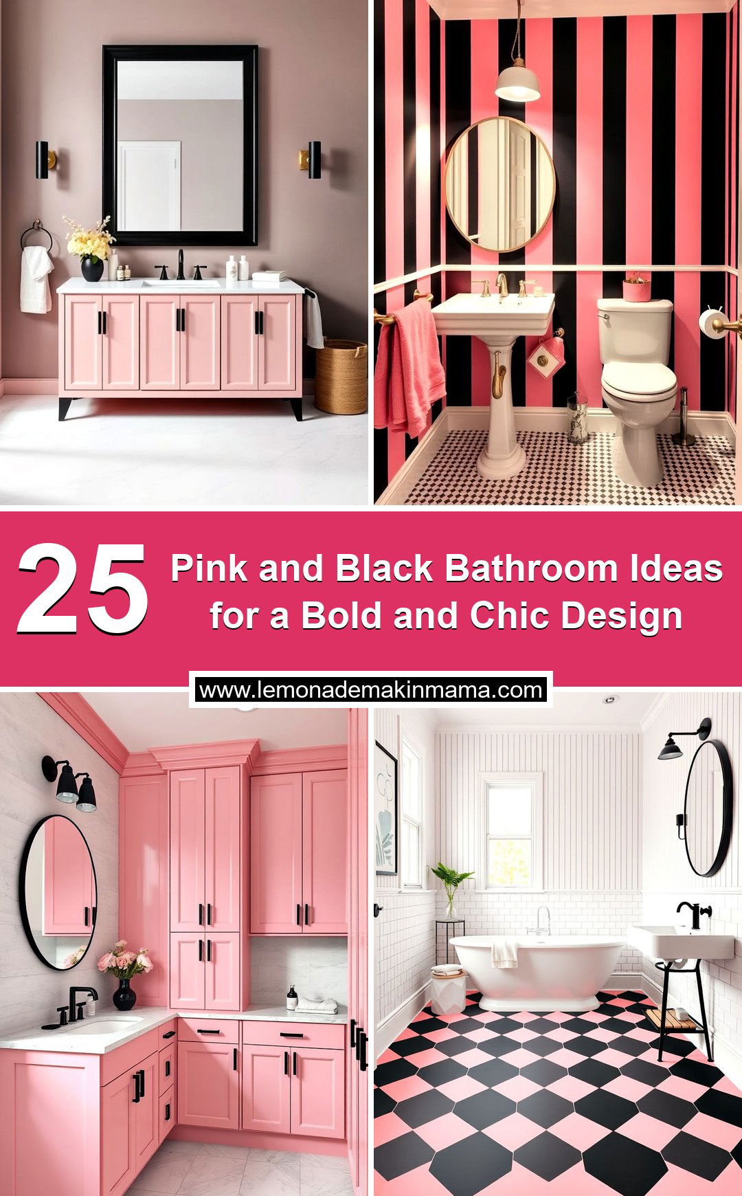 Pink and Black Bathroom Ideas for a Bold and Chic Design