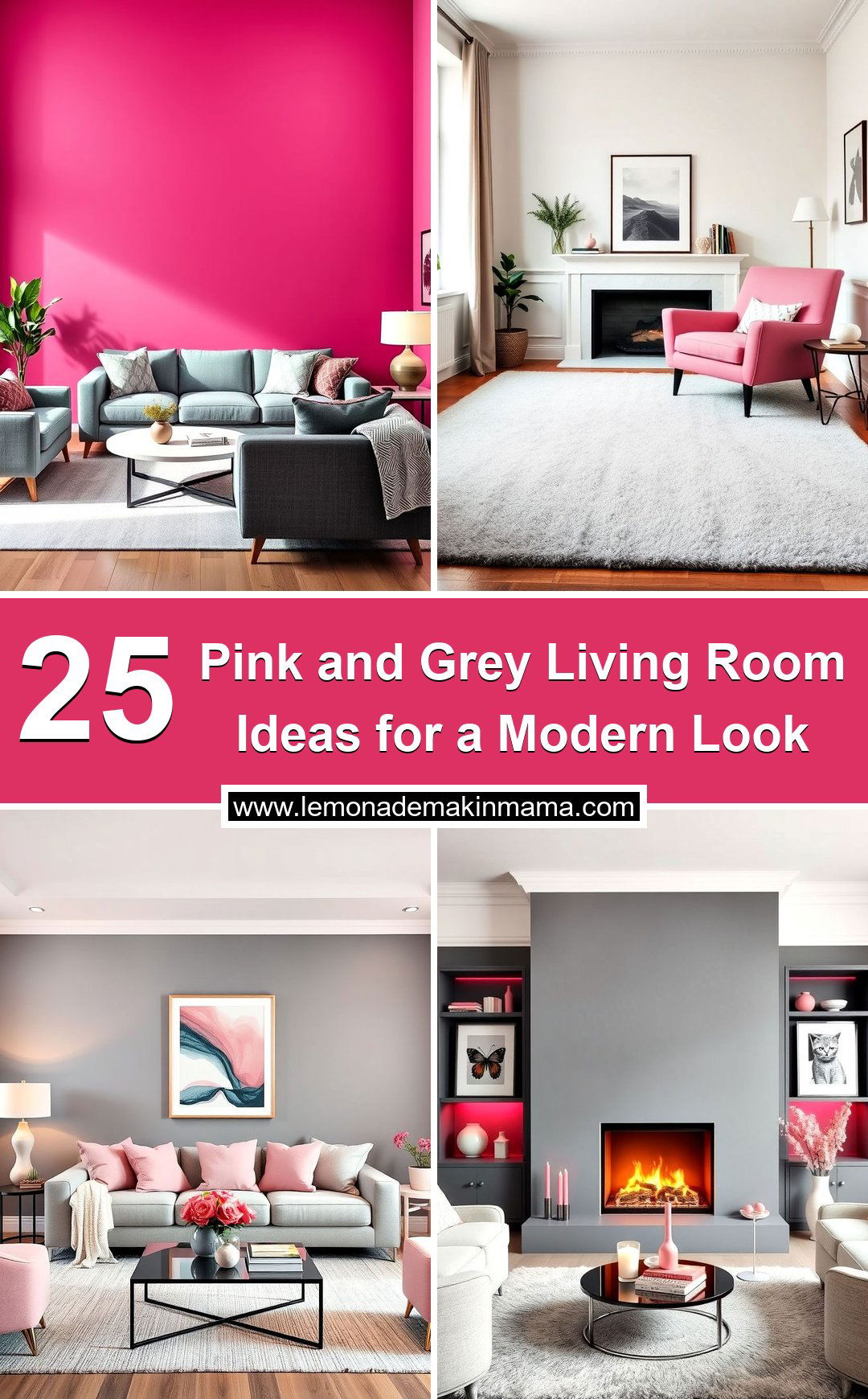 Pink and Grey Living Room Ideas for a Modern Look