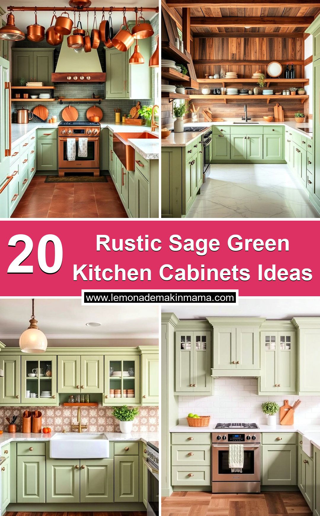 Rustic Sage Green Kitchen Cabinets Ideas