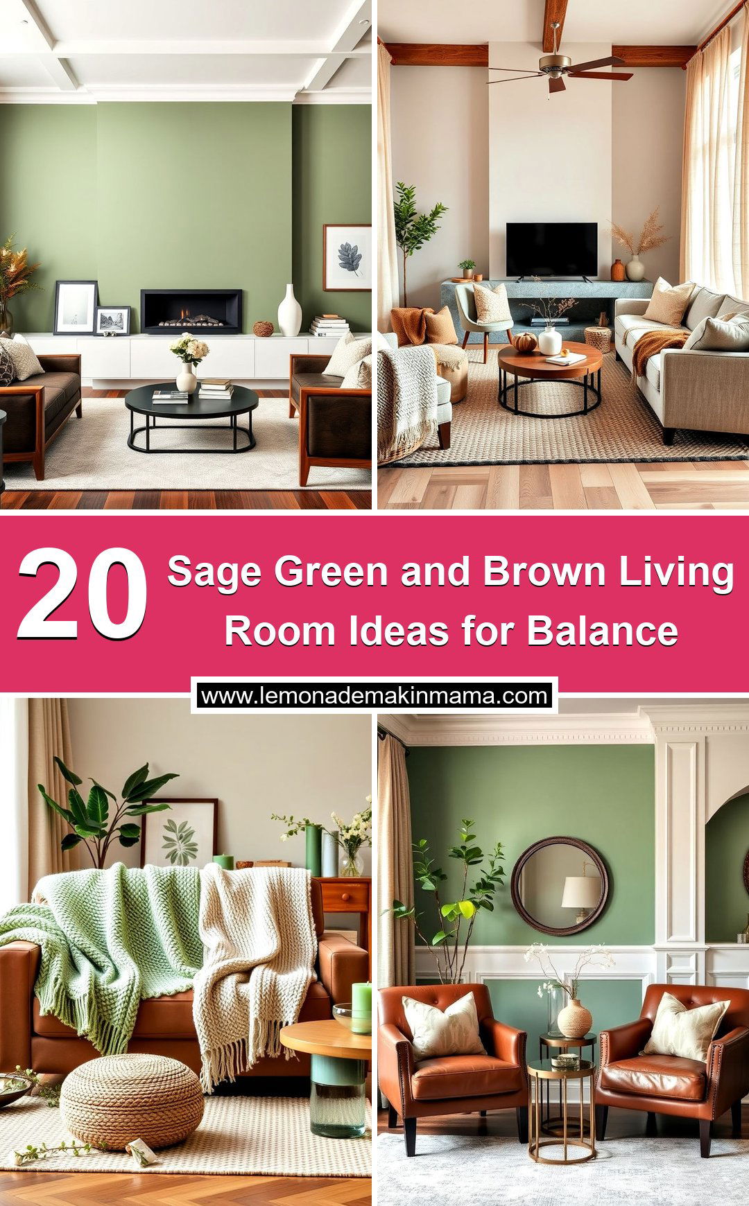 Sage Green and Brown Living Room Ideas for Balance