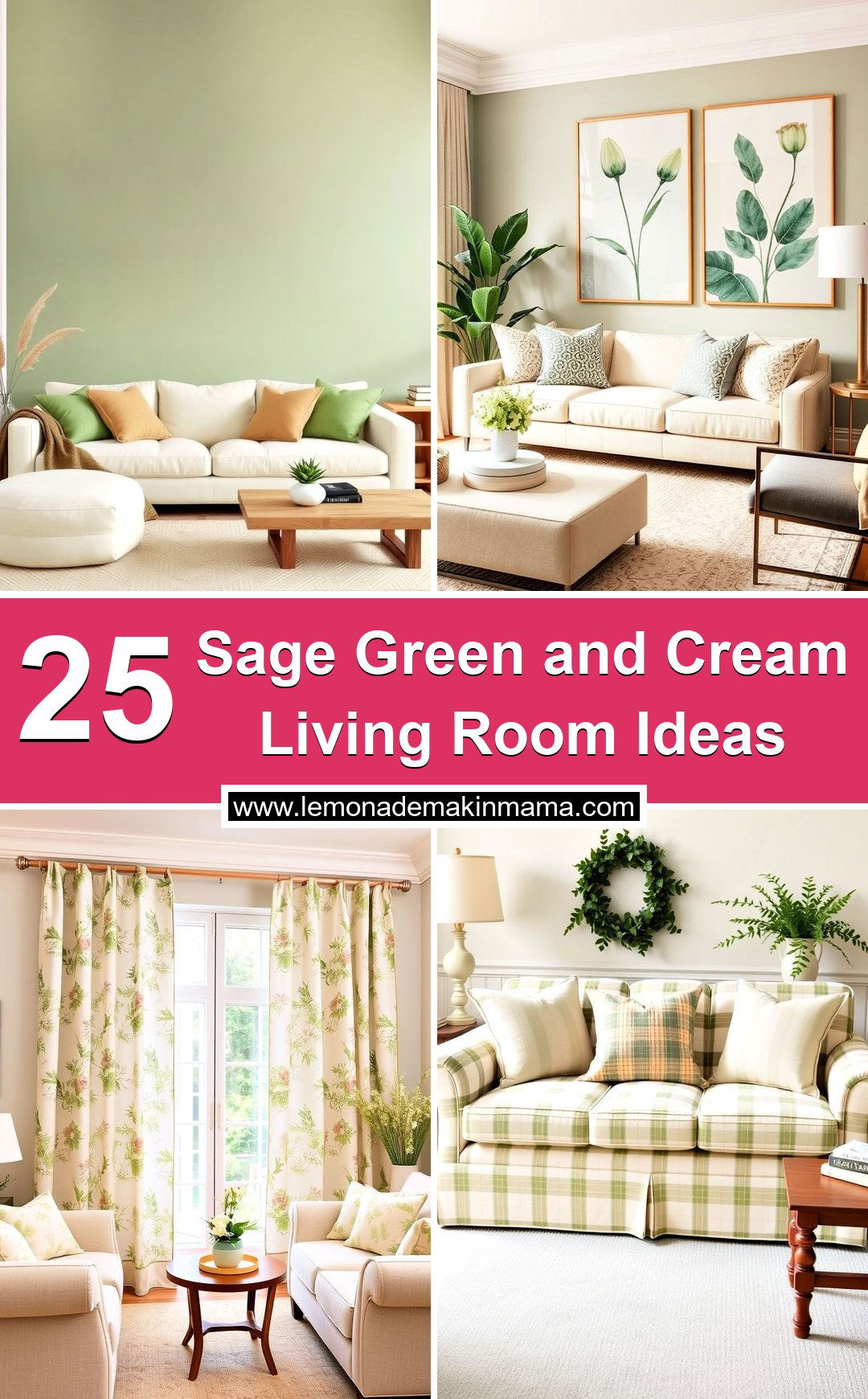 Sage Green and Cream Living Room Ideas
