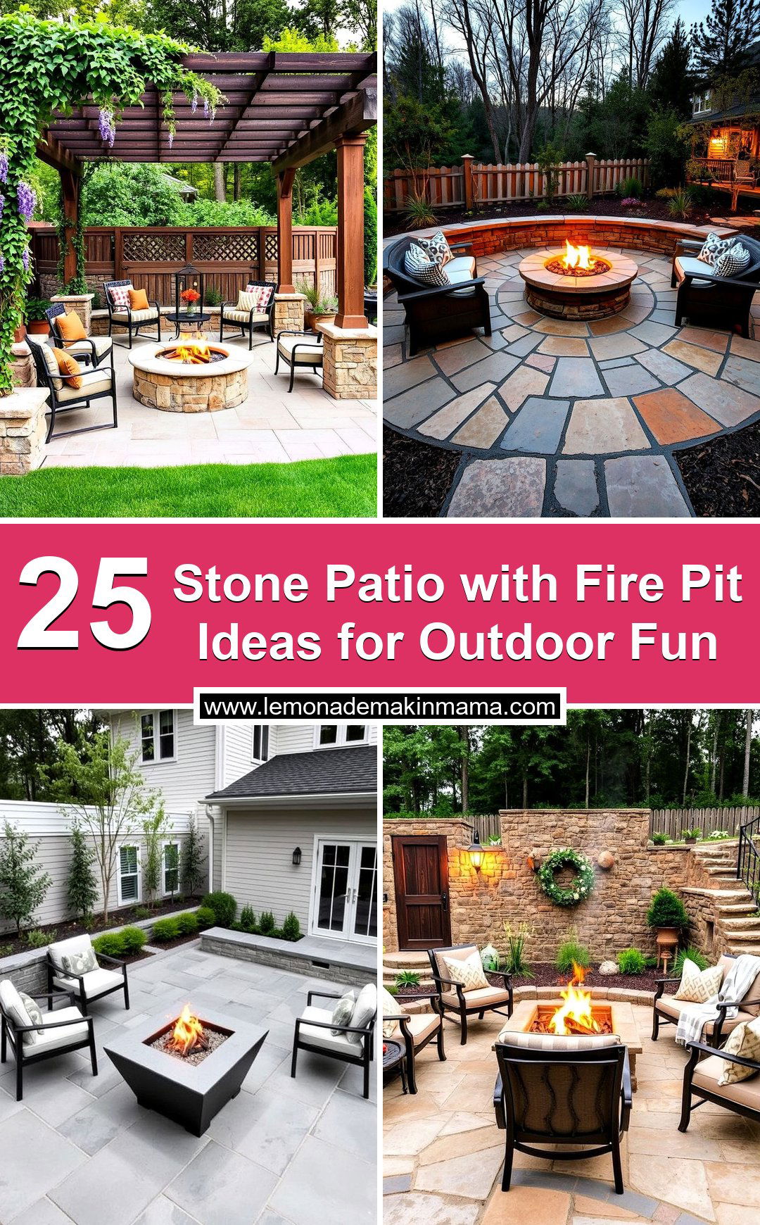 Stone Patio with Fire Pit Ideas for Outdoor Fun