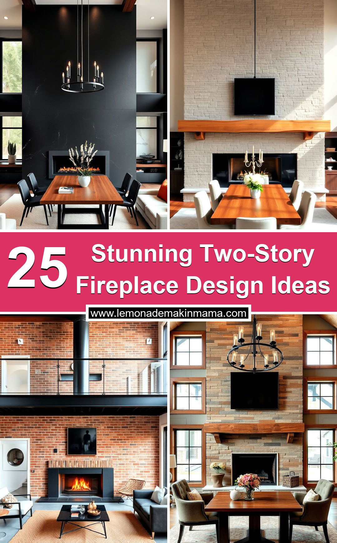 Stunning Two-Story Fireplace Design Ideas