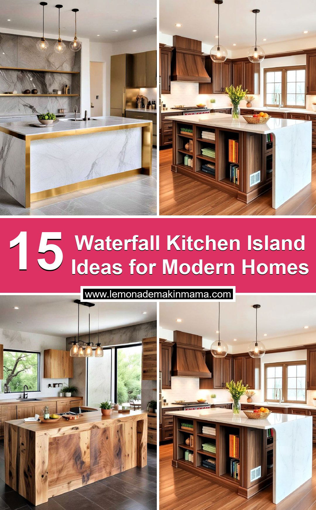 Waterfall Kitchen Island Ideas for Modern Homes