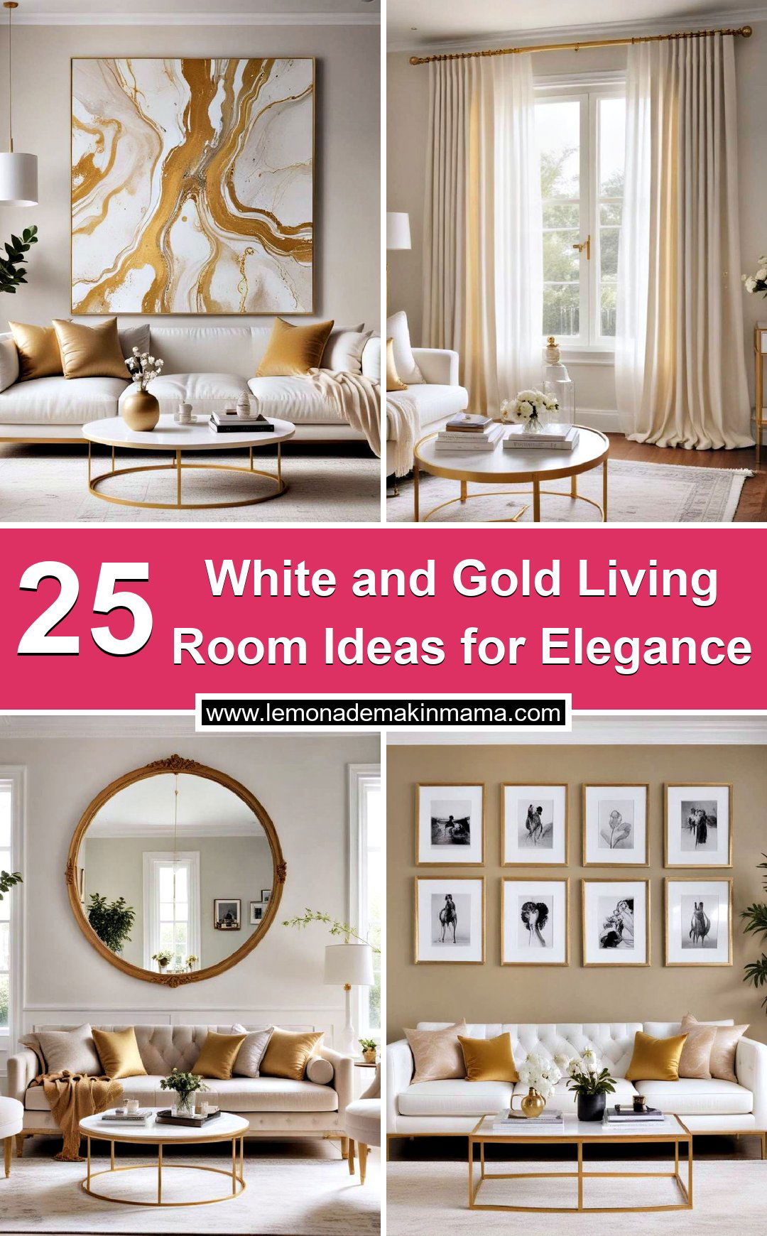 White and Gold Living Room Ideas for Elegance