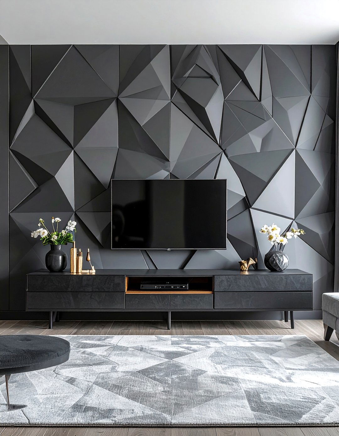 3D Geometric Wall Panels - 25 Geometric Accent Wall Ideas for Modern Spaces