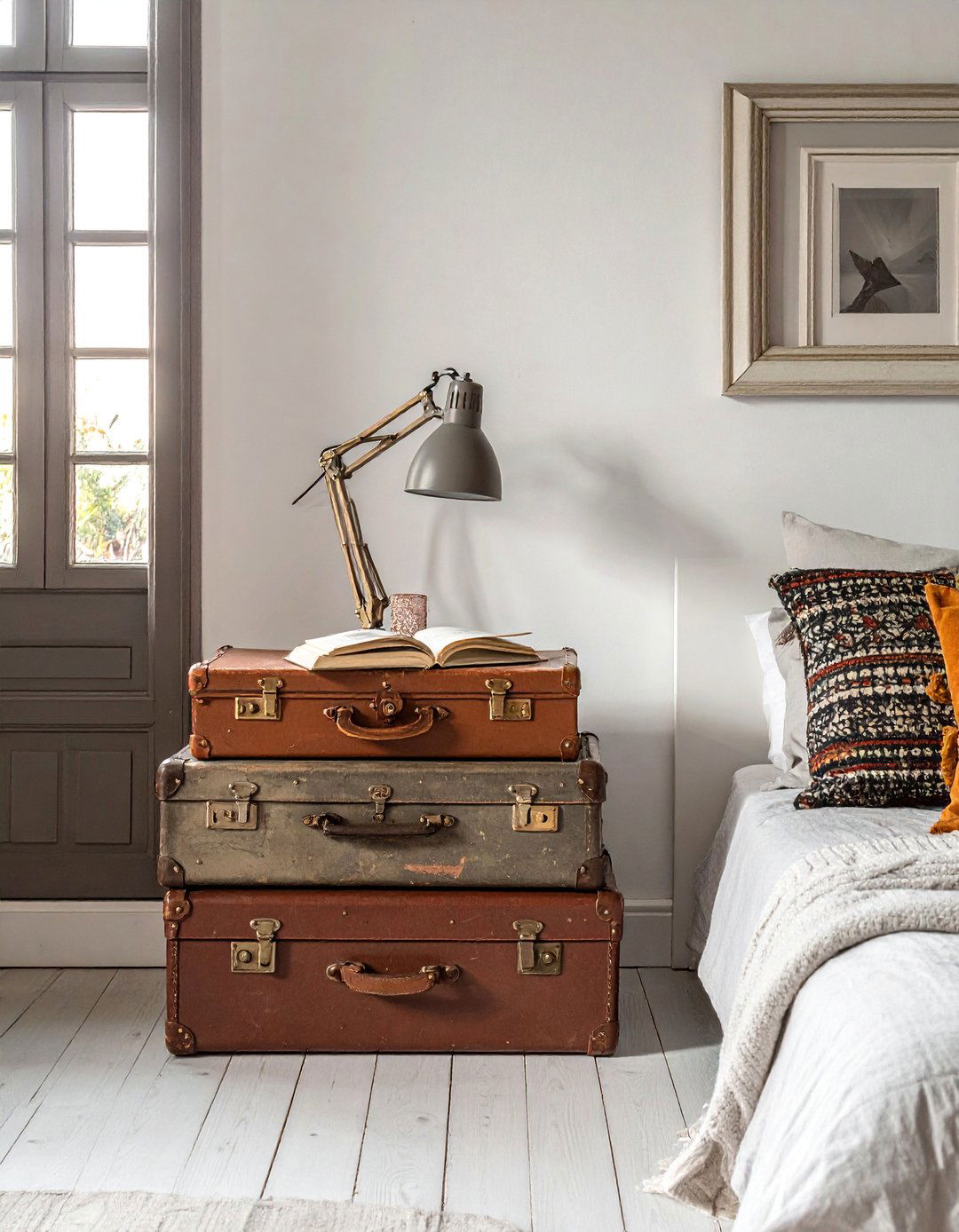 A Bedside Table with Unique Character - 40 Boho Bedroom Ideas for a Cozy and Eclectic Retreat