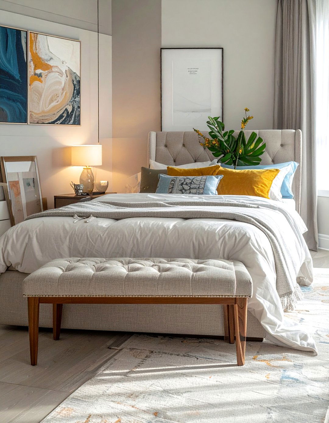 A Bench at the Foot of the Bed - 40 Bedroom Interior Design Ideas for Comfort