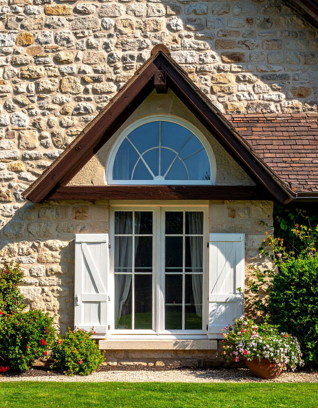 A Classic Round Top Window - 30 Traditional French Country House Exterior Ideas