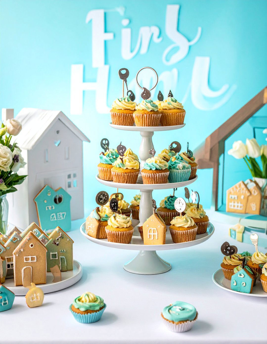 A First Home Themed Dessert Table - 20 Housewarming Decoration Ideas for a Warm Welcome
