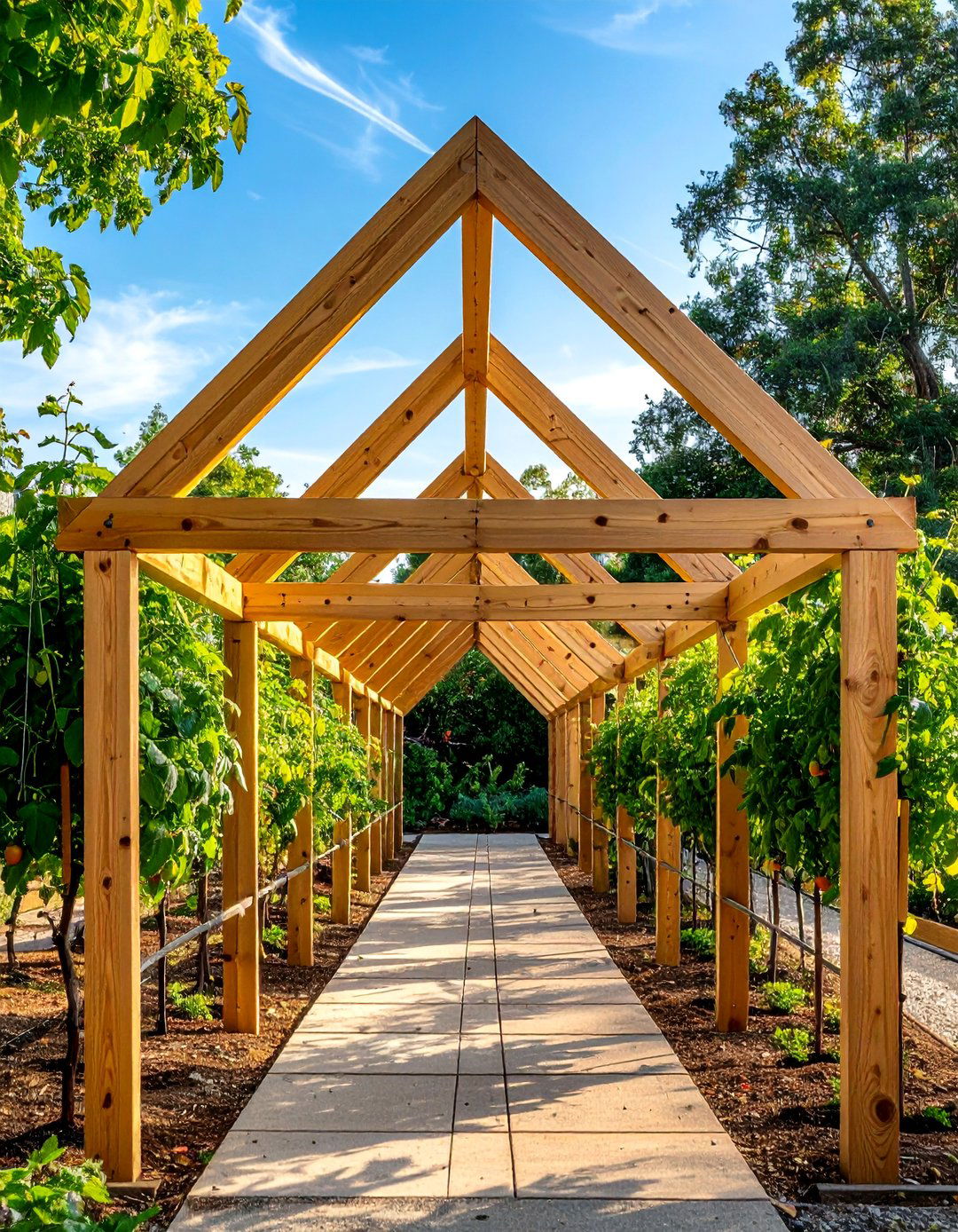 A Frame Wooden Trellis System - 30 Tomato Trellis Ideas for Your Vegetable Garden