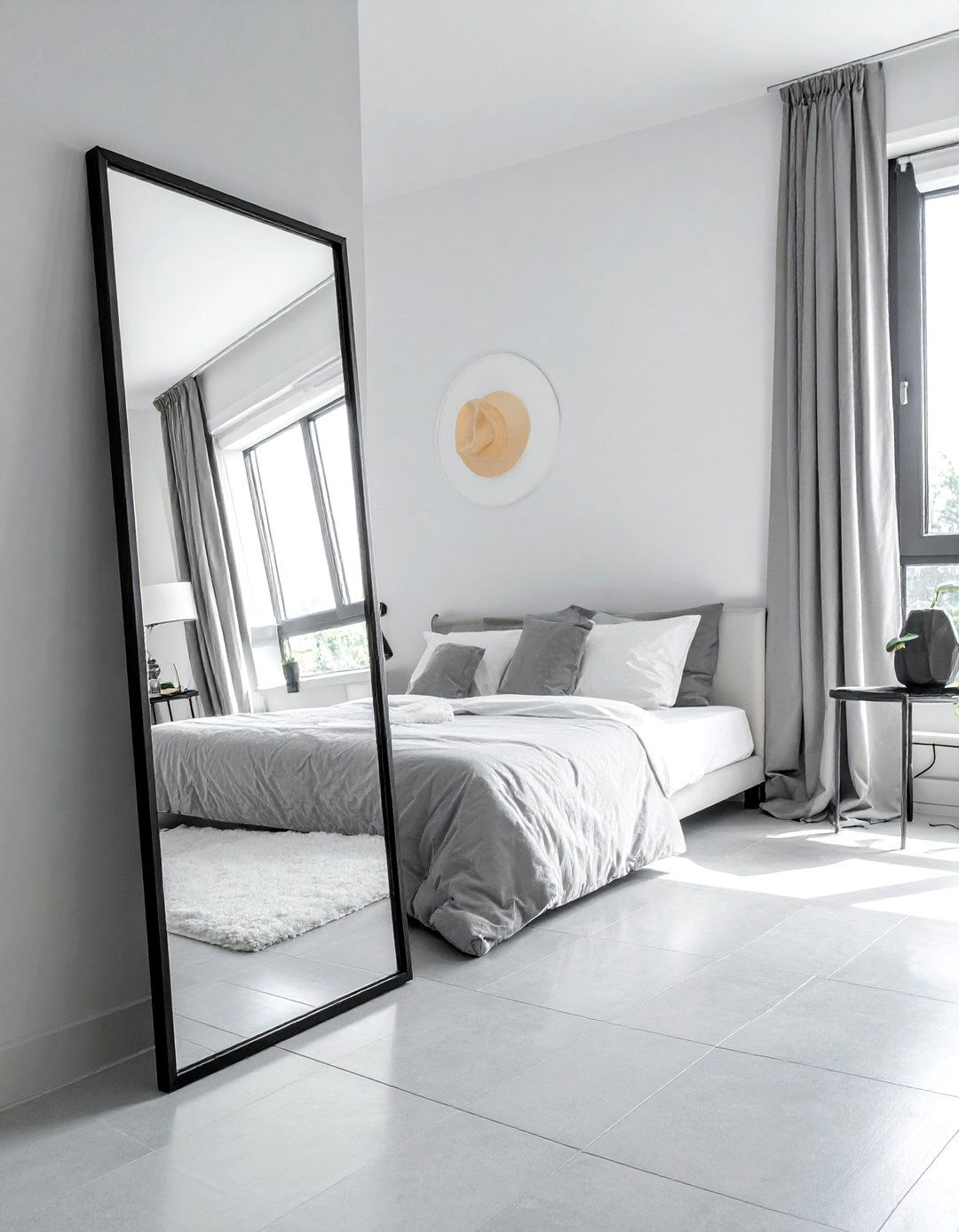 A Full Length Mirror to Open Up Space - 40 Bedroom Interior Design Ideas for Comfort