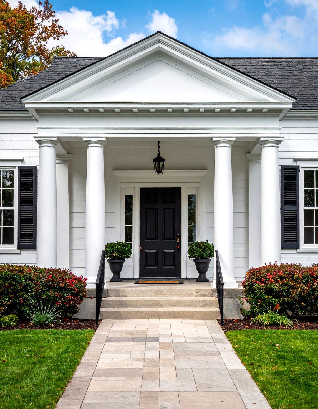 A Grand Portico with a Pediment - 30 Colonial Front Porch Ideas for Charm