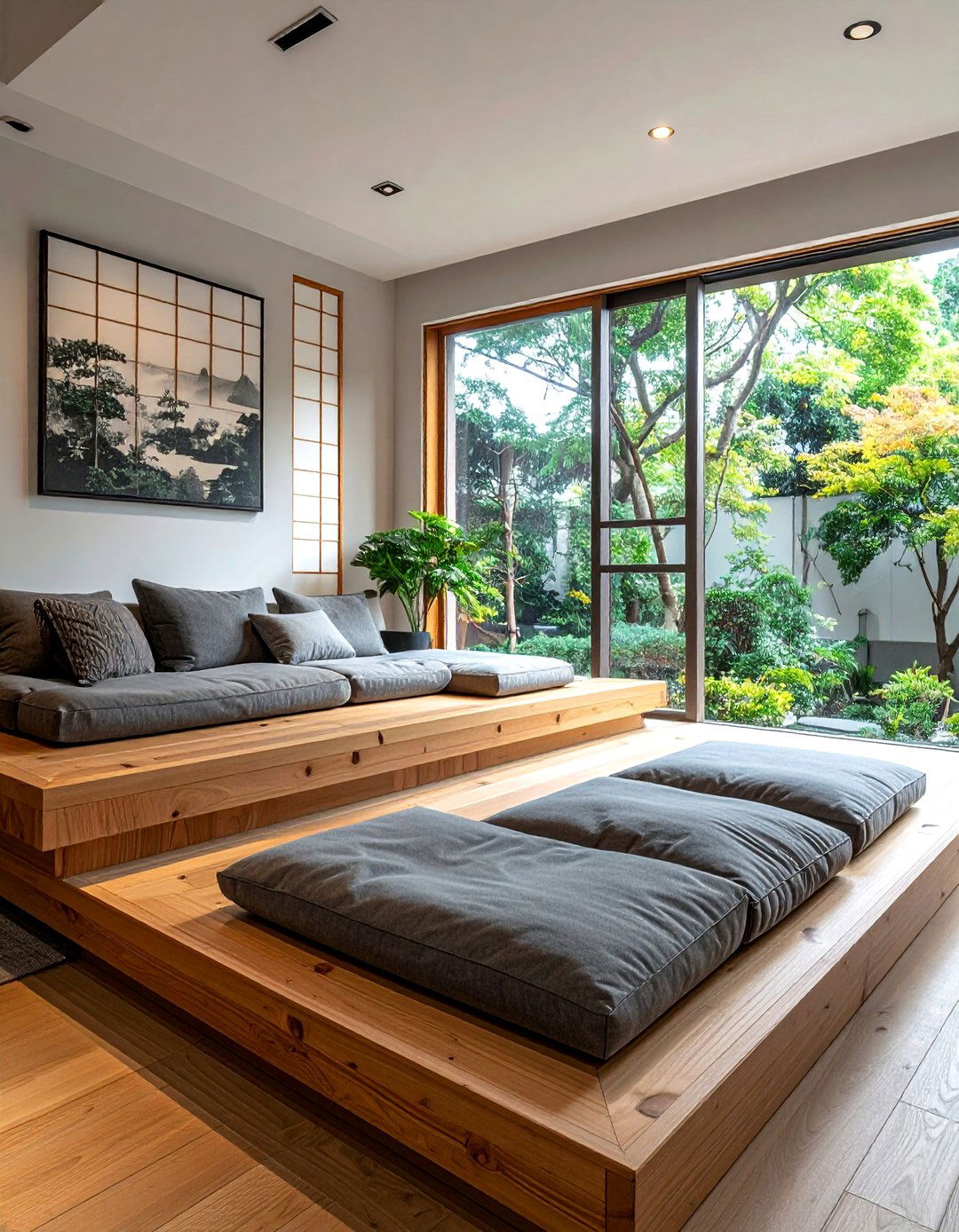 A Japanese Living Room with Platform Seating - 30 Japanese Living Room Ideas for a Zen Space