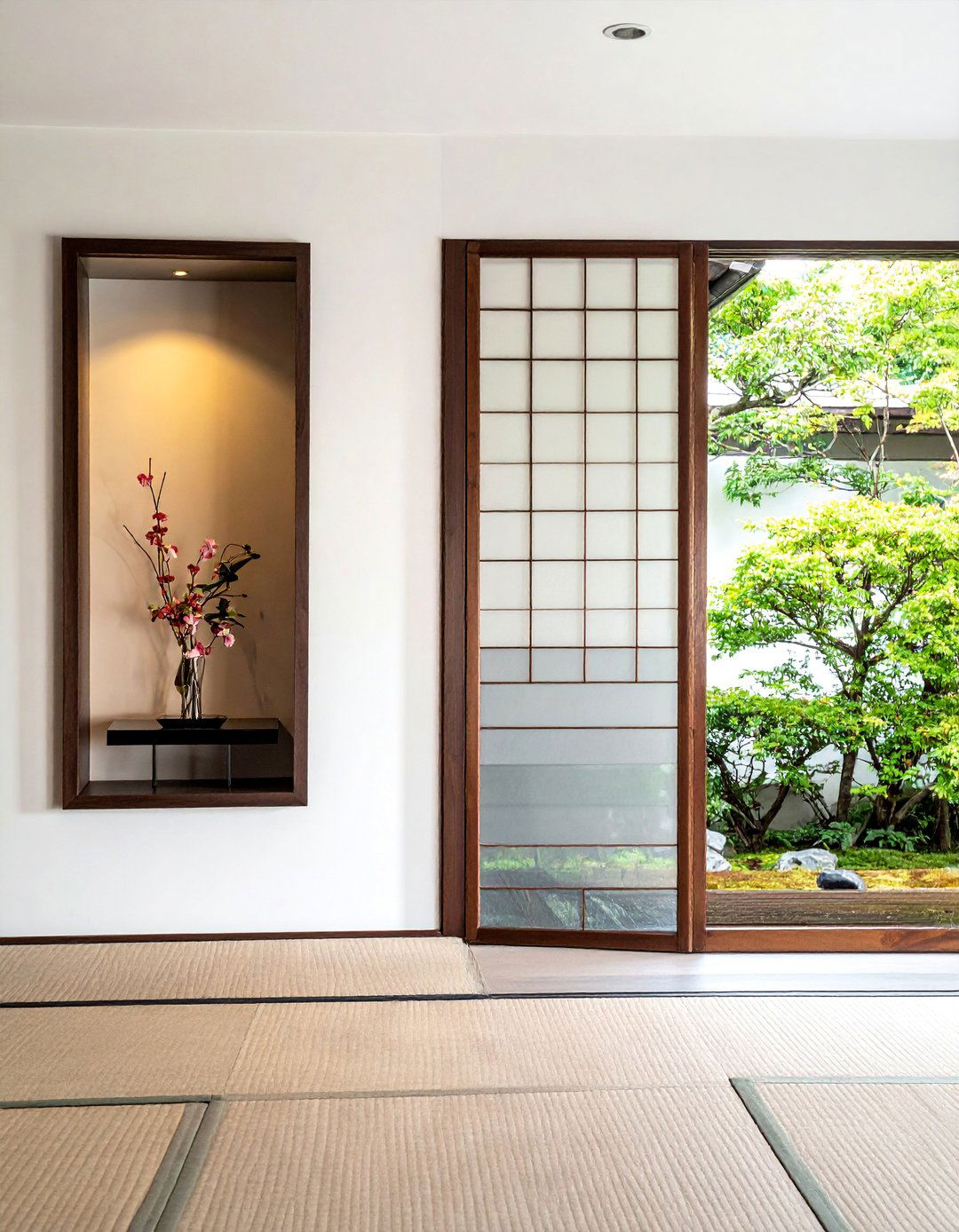 A Japanese Living Room with a Tokonoma Niche - 30 Japanese Living Room Ideas for a Zen Space