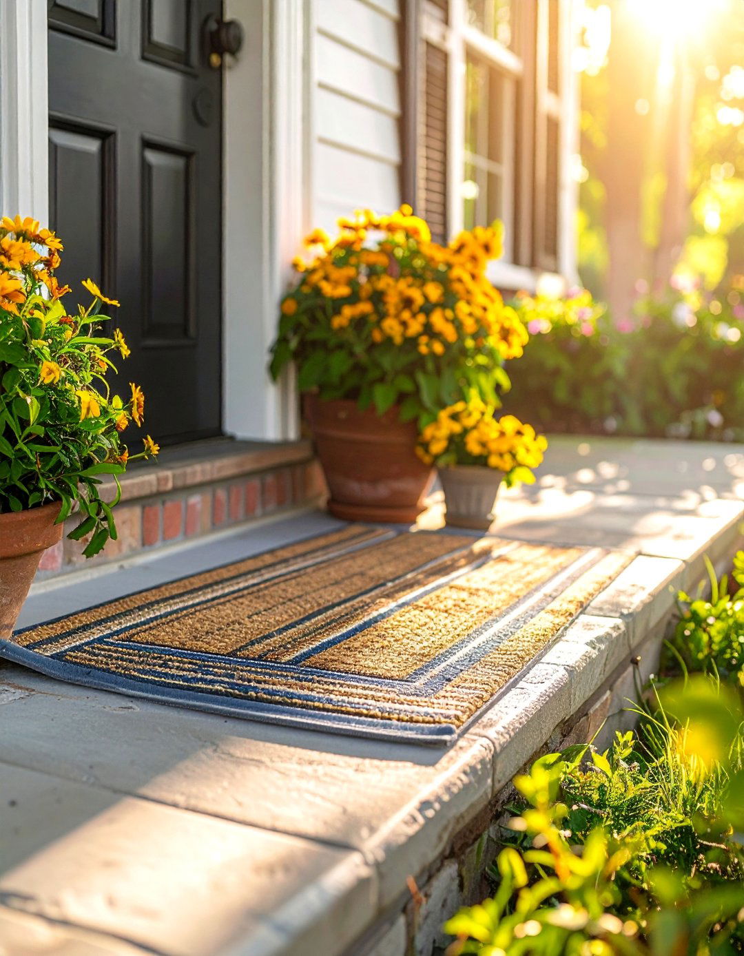 A Layered Doormat Welcome - 30 Colonial Front Porch Ideas for Charm