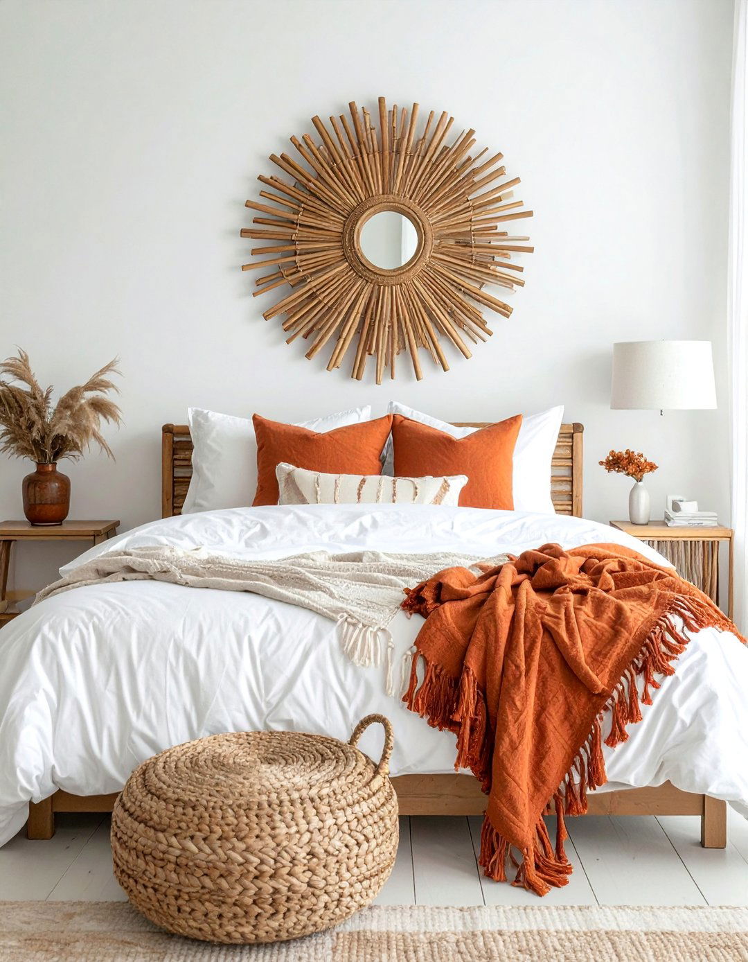 A Rattan Headboard for a Boho Bedroom - 40 Boho Bedroom Ideas for a Cozy and Eclectic Retreat