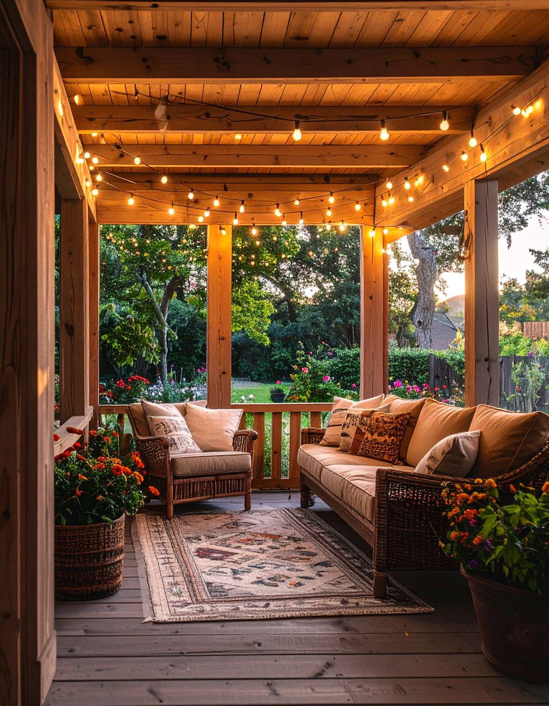 A Rustic Front Porch with a Screened In Section - 25 Rustic Front Porch Ideas for a Welcoming Entryway