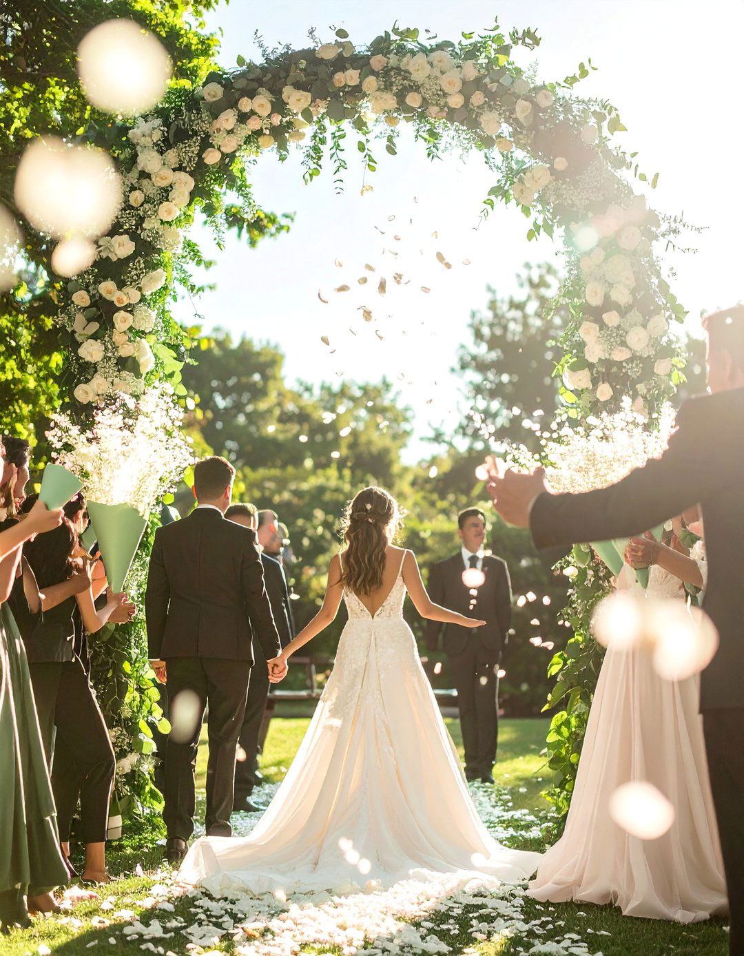 A Sage Green and Ivory Confetti Toss - 30 Stunning Sage Green Wedding Ideas for a Serene Day