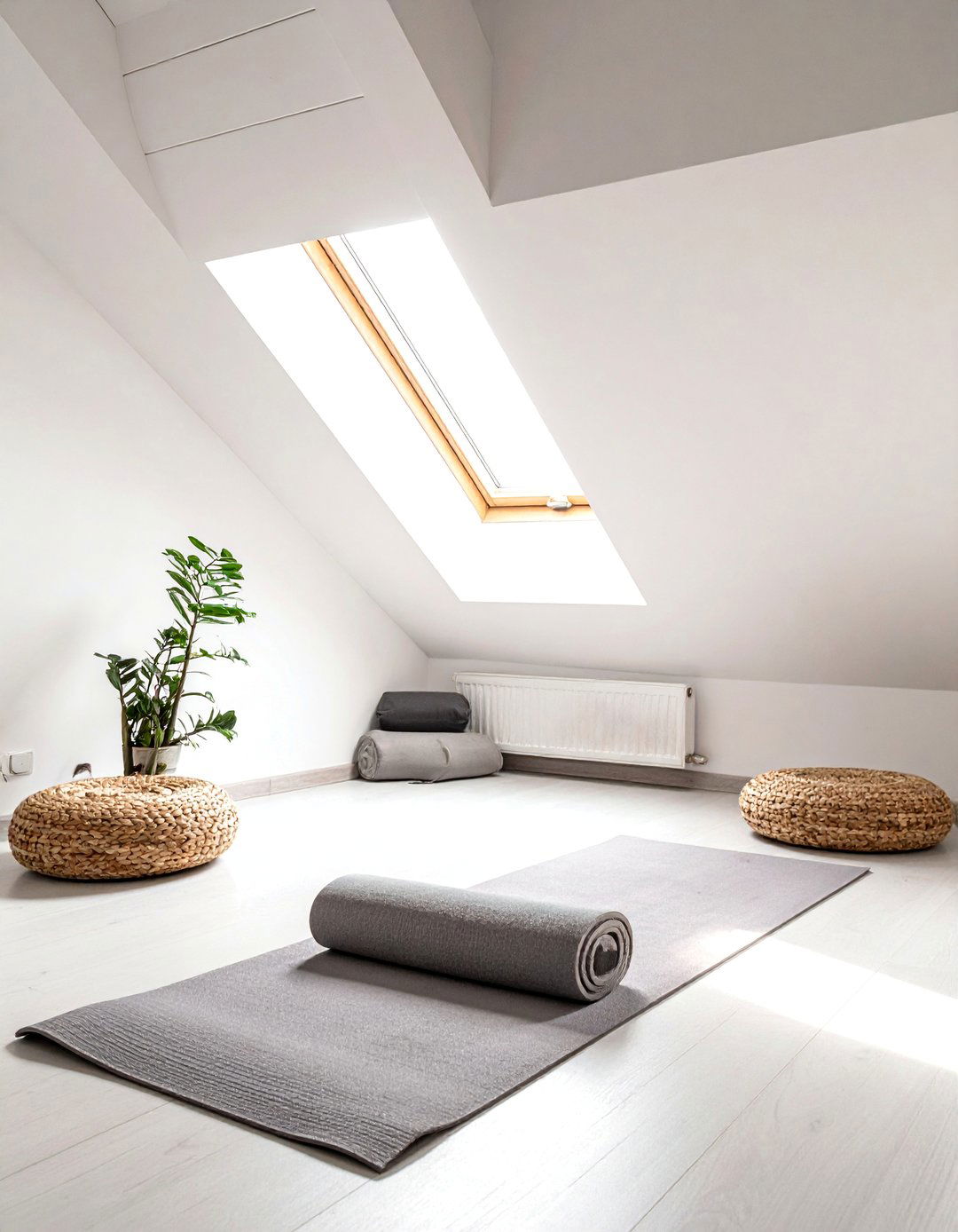 A Serene Attic Yoga and Meditation Space - 30 Low Ceiling Small Attic Room Ideas for Cozy Spaces