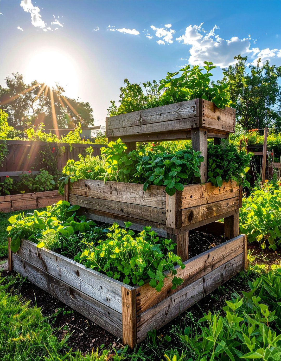 A Tiered Herb Garden in a Mexican Garden - 25 Mexican Garden Ideas for a Vibrant Outdoor Space