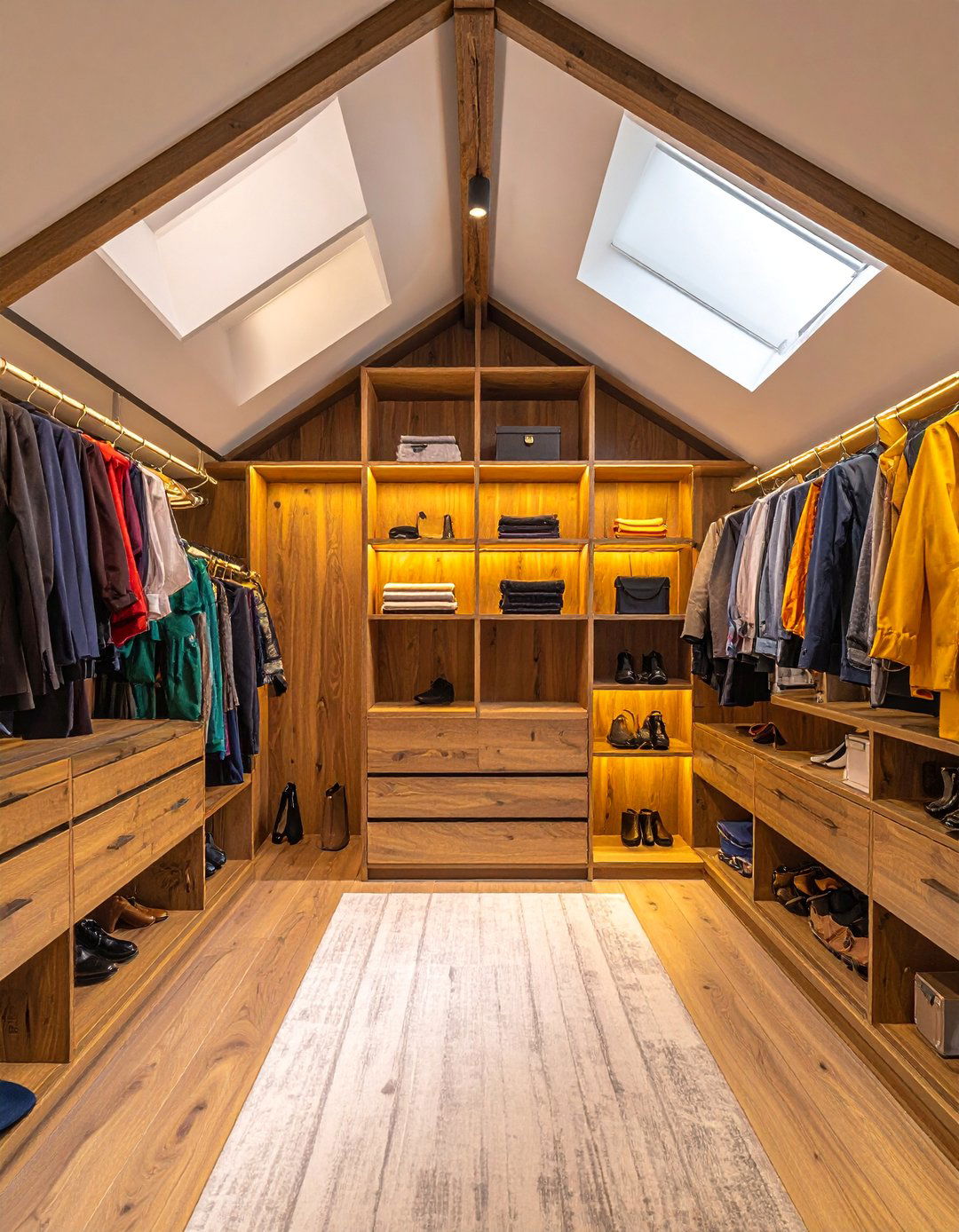 A Walk In Closet and Dressing Room - 30 Low Ceiling Small Attic Room Ideas for Cozy Spaces
