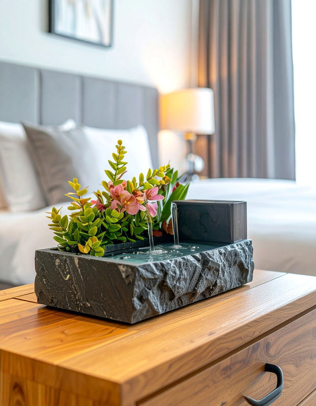 A Water Feature for Soothing Sounds - 40 Bedroom Interior Design Ideas for Comfort