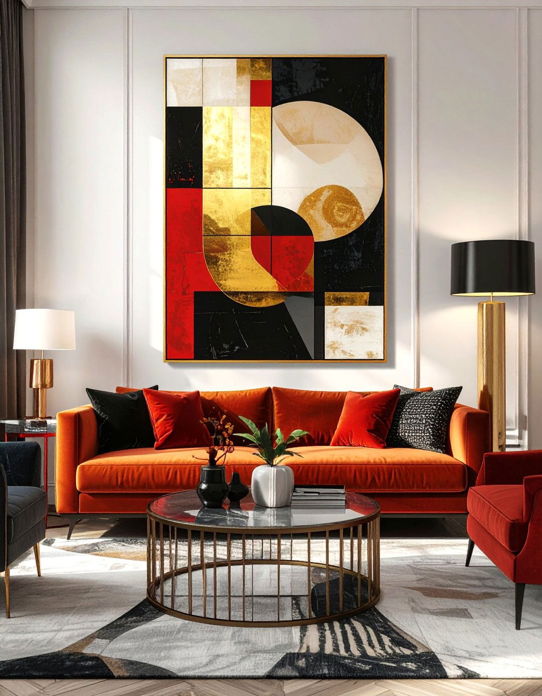 Abstract Art Deco Artwork for a Living Room Wall - 25 Art Deco Living Room Ideas for a Luxurious Look