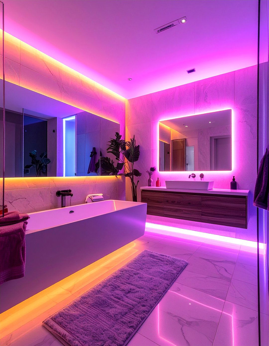 Accent Lighting Moods - 40 Bathroom Decor Ideas to Refresh Your Space
