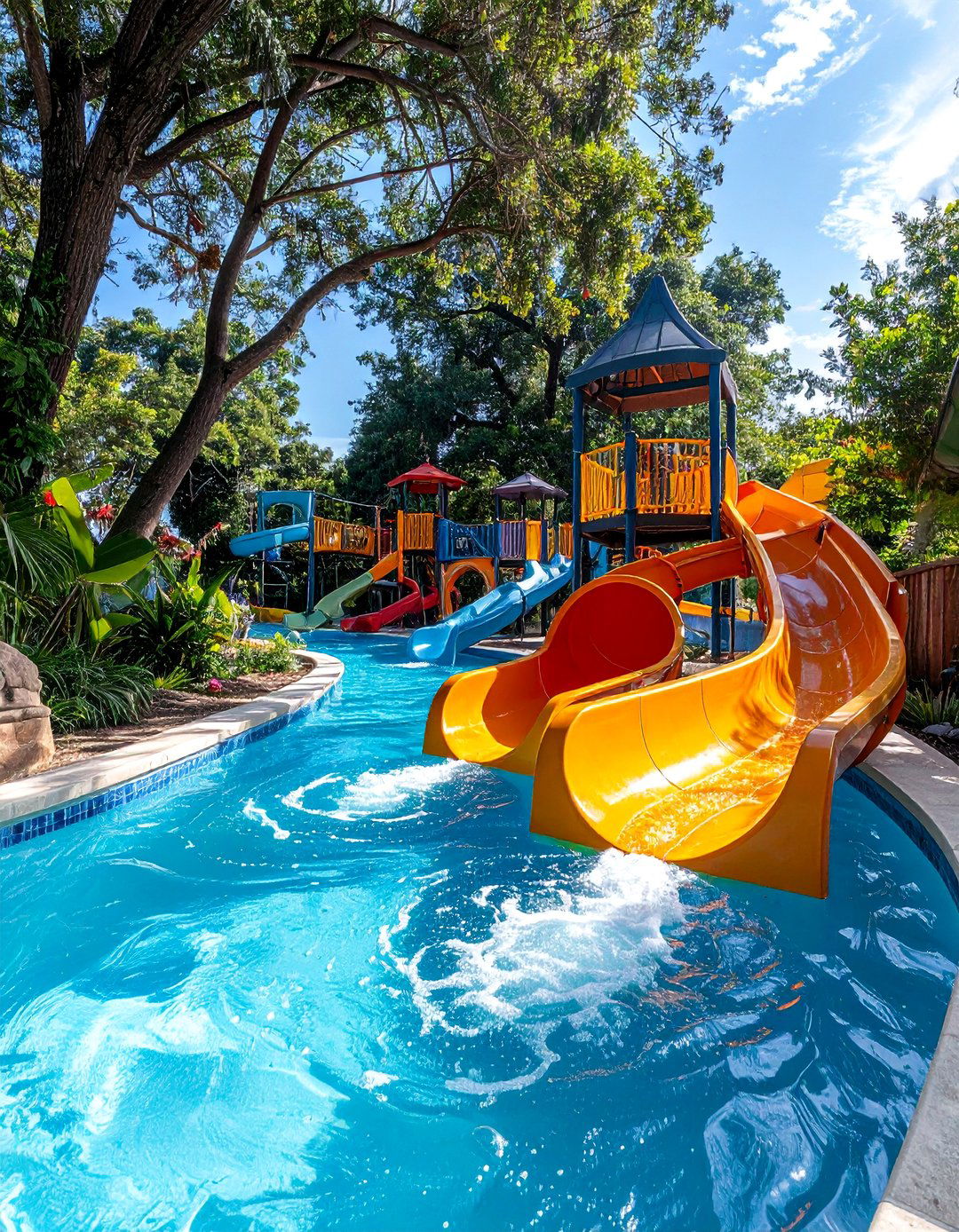 Adventure Playground Lazy River Pool - 20 Lazy River Swimming Pool Ideas for Backyard Bliss