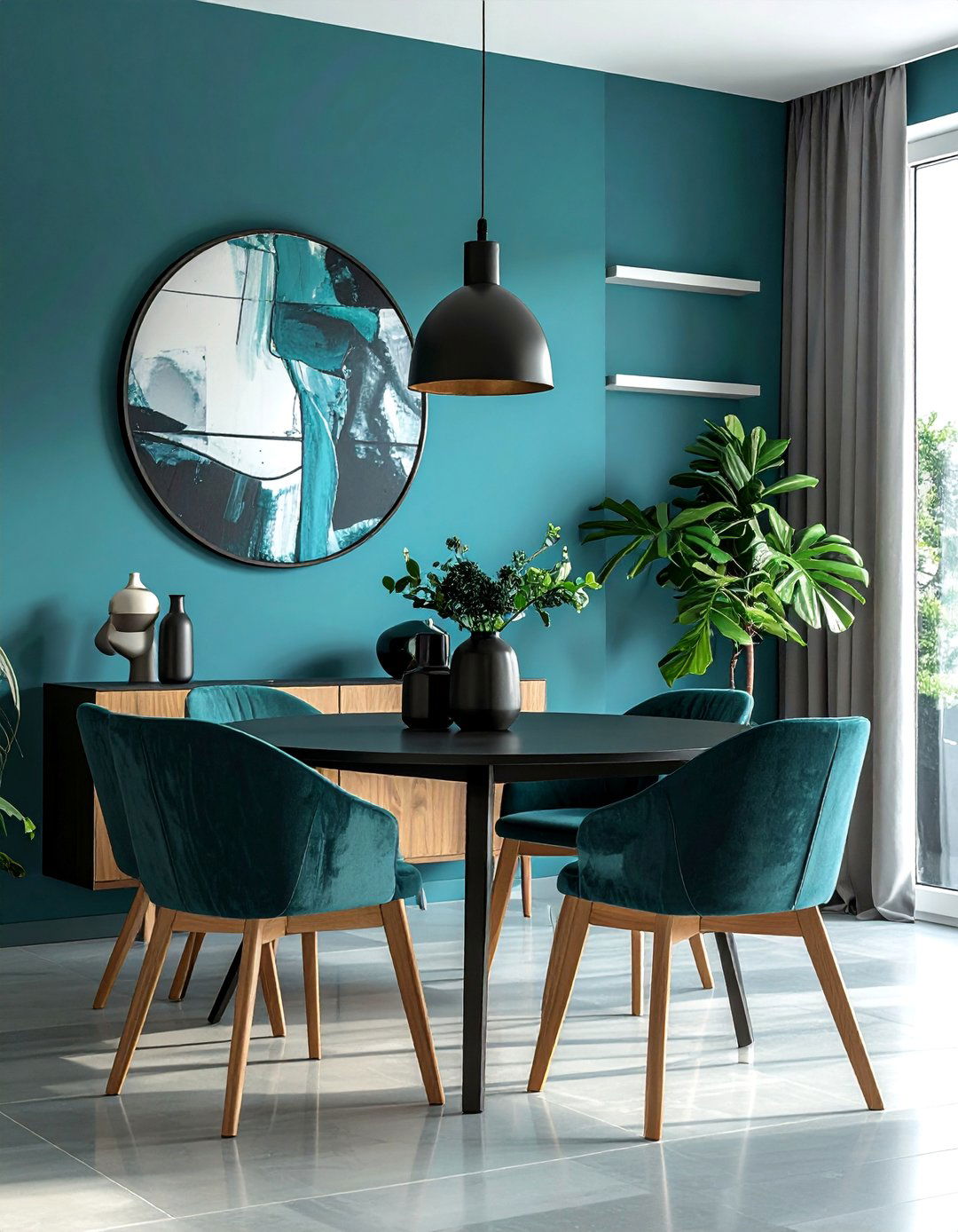 Aegean Teal in a Modern Setting - 40 Blue Dining Room Ideas for a Serene Space