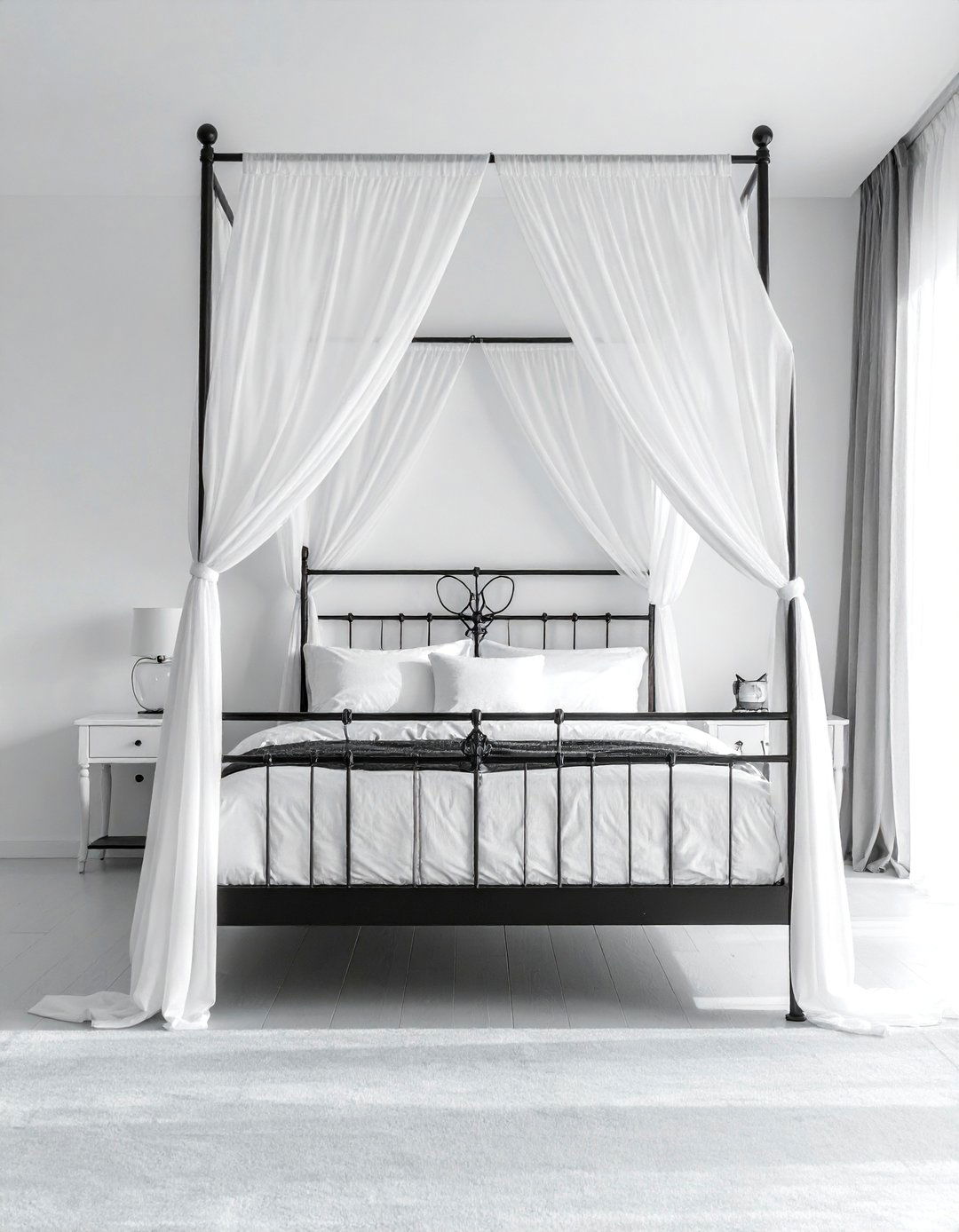 An Elegant Black Canopy Bed