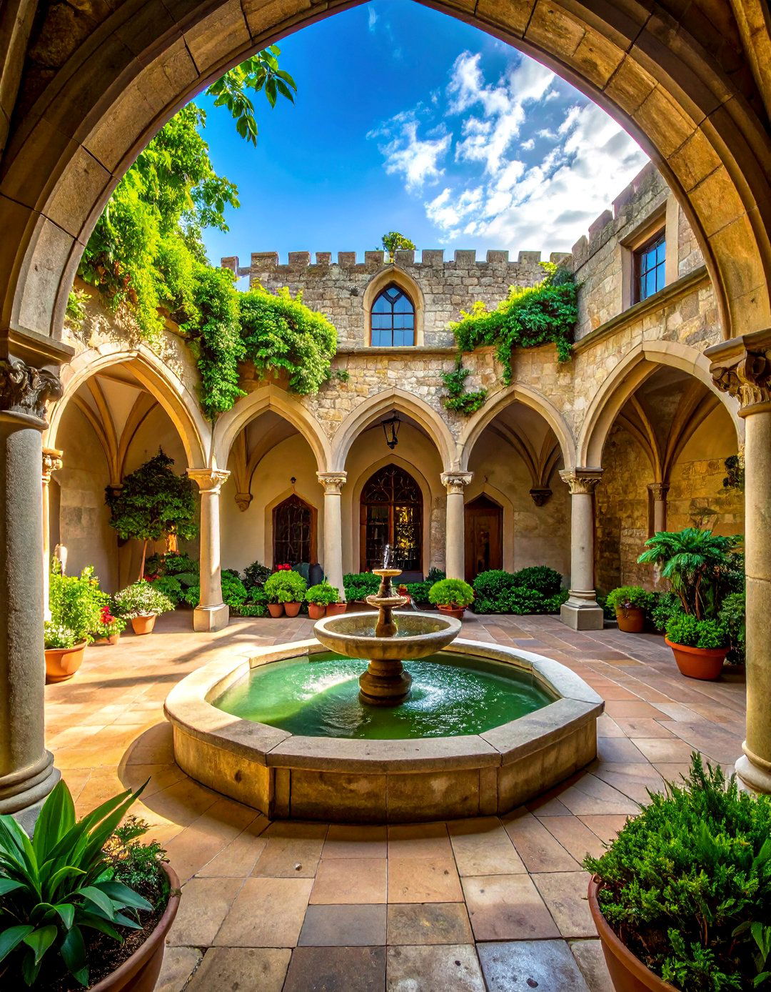 An Indoor Courtyard or Atrium - 25 Gothic Castle Ideas for a Dramatic and Unique Home