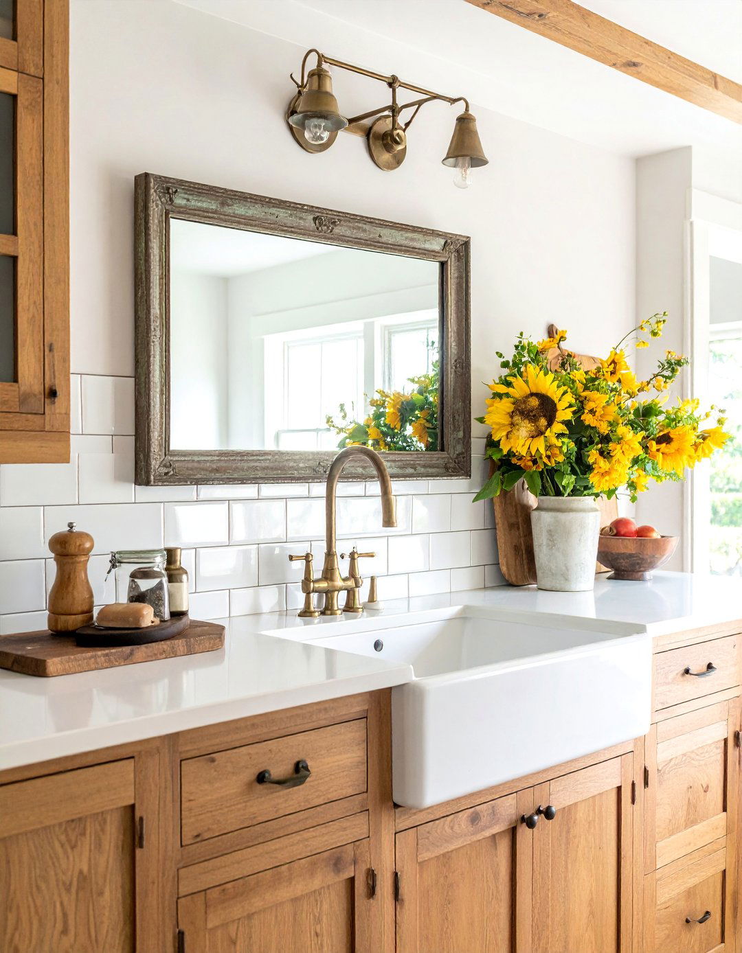 Antique Mirror Above Kitchen Sink - 20 Mirror in Kitchen Ideas for a Brighter Space