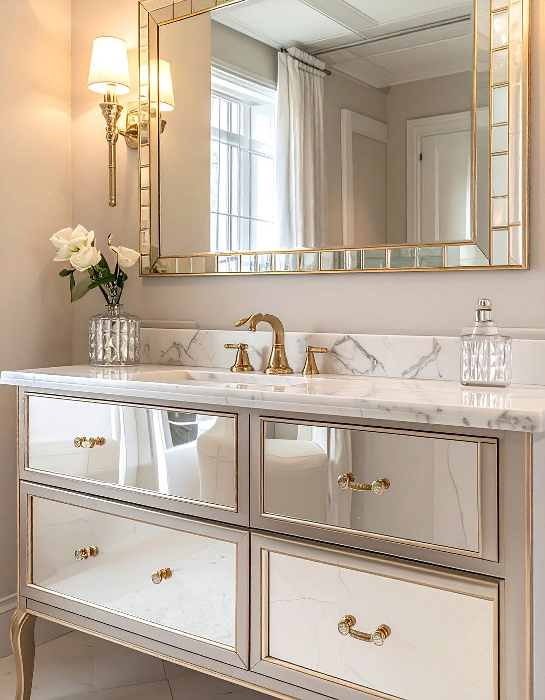 Antique Mirrored Bathroom Vanity - 40 Bathroom Vanity Ideas to Elevate Your Space