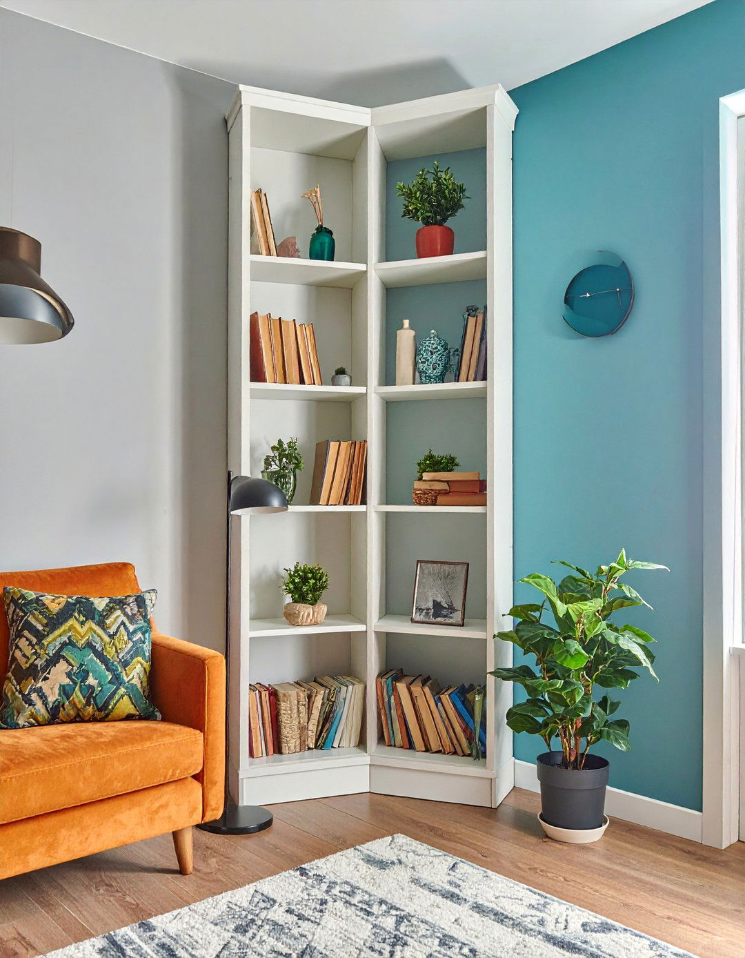 Apartment Decorating with Corner Shelving Units - 40 Apartment Decorating Ideas to Maximize Small Spaces