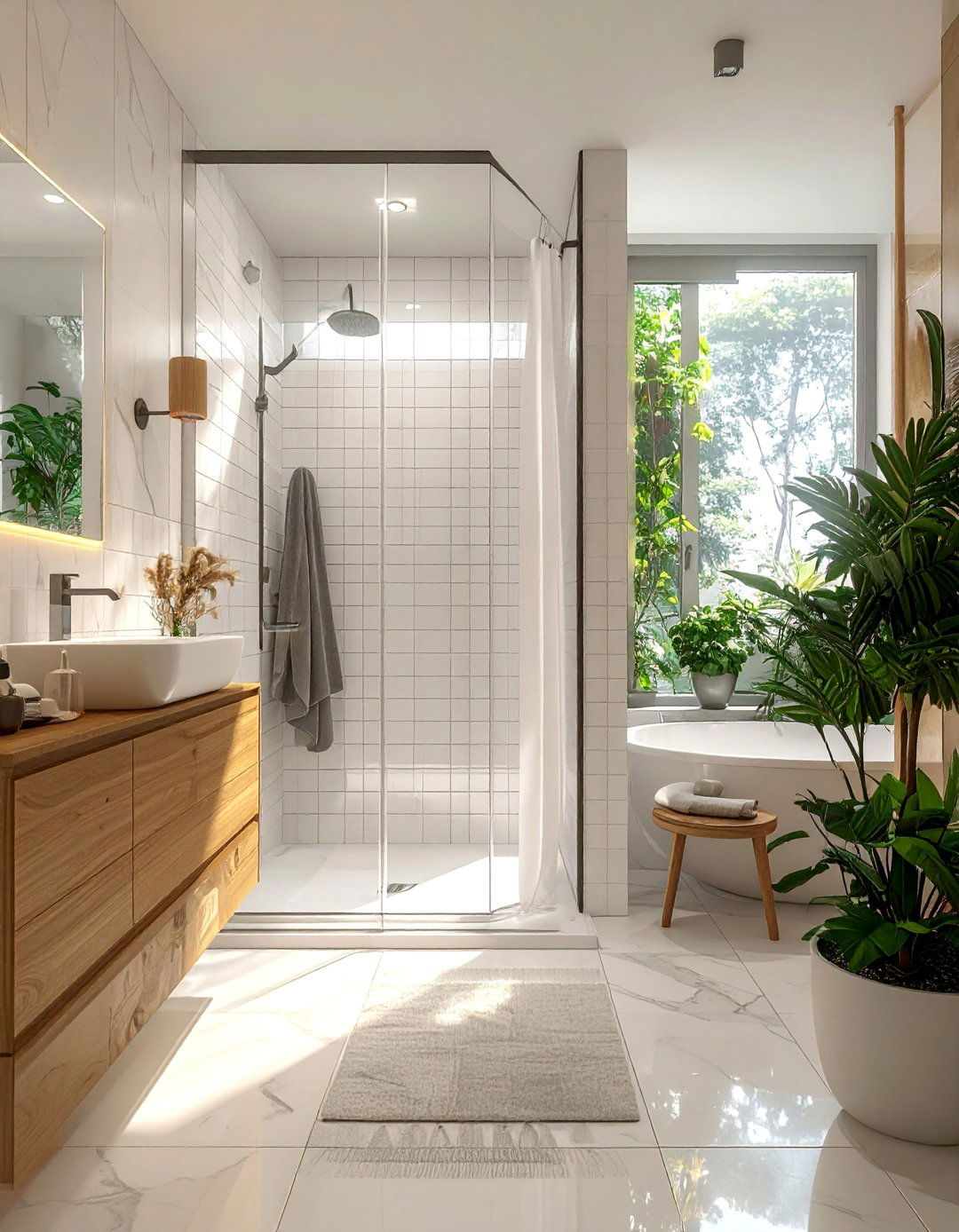 Apartment Decorating with a Clear Shower Curtain - 40 Apartment Decorating Ideas to Maximize Small Spaces