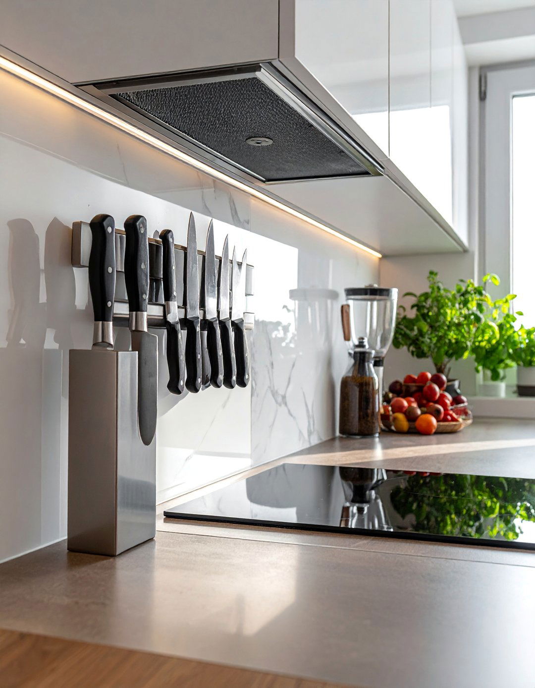 Apartment Decorating with a Magnetic Knife Strip - 40 Apartment Decorating Ideas to Maximize Small Spaces