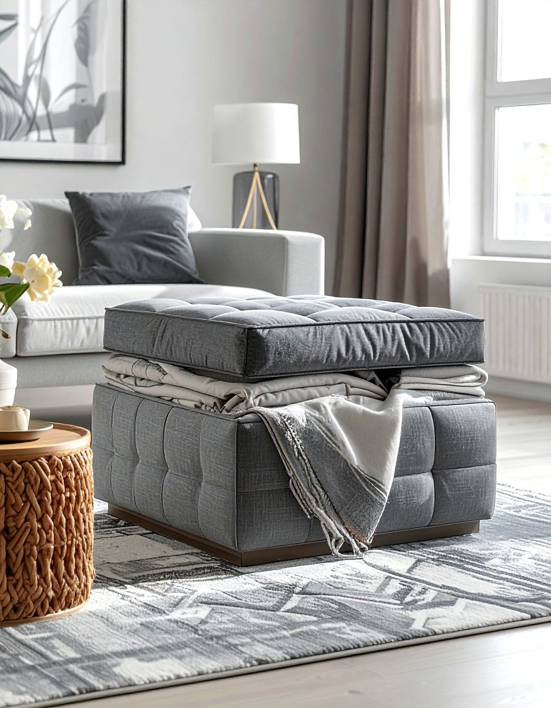 Apartment Decorating with a Storage Ottoman - 40 Apartment Decorating Ideas to Maximize Small Spaces