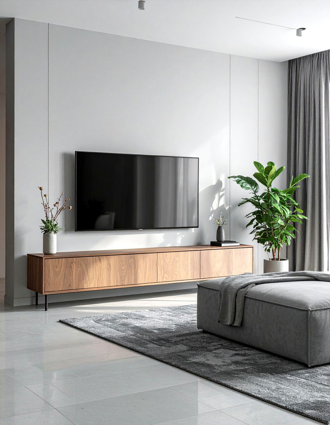 Apartment Decorating with a Wall Mounted TV - 40 Apartment Decorating Ideas to Maximize Small Spaces