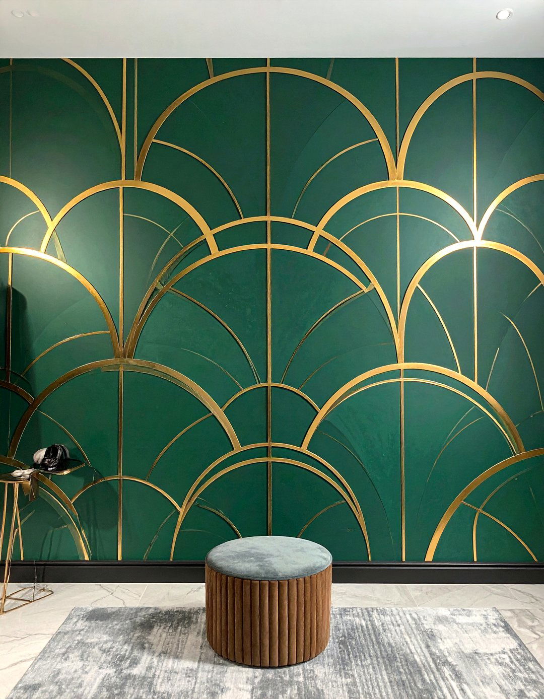Art Deco Fan Geometric Accent Wall - 25 Geometric Accent Wall Ideas for Modern Spaces