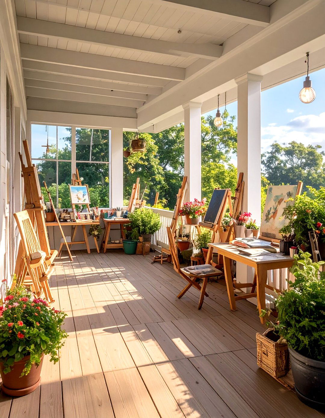 Art Studio Creative Space - 40 Covered Porch Ideas for Year-Round Enjoyment