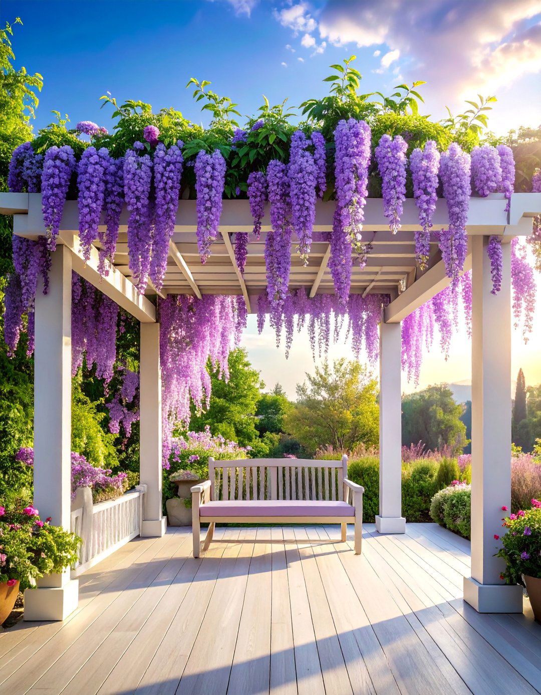 Artificial Greenery on a Pergola or Gazebo - 20 Landscaping With Artificial Plants Ideas
