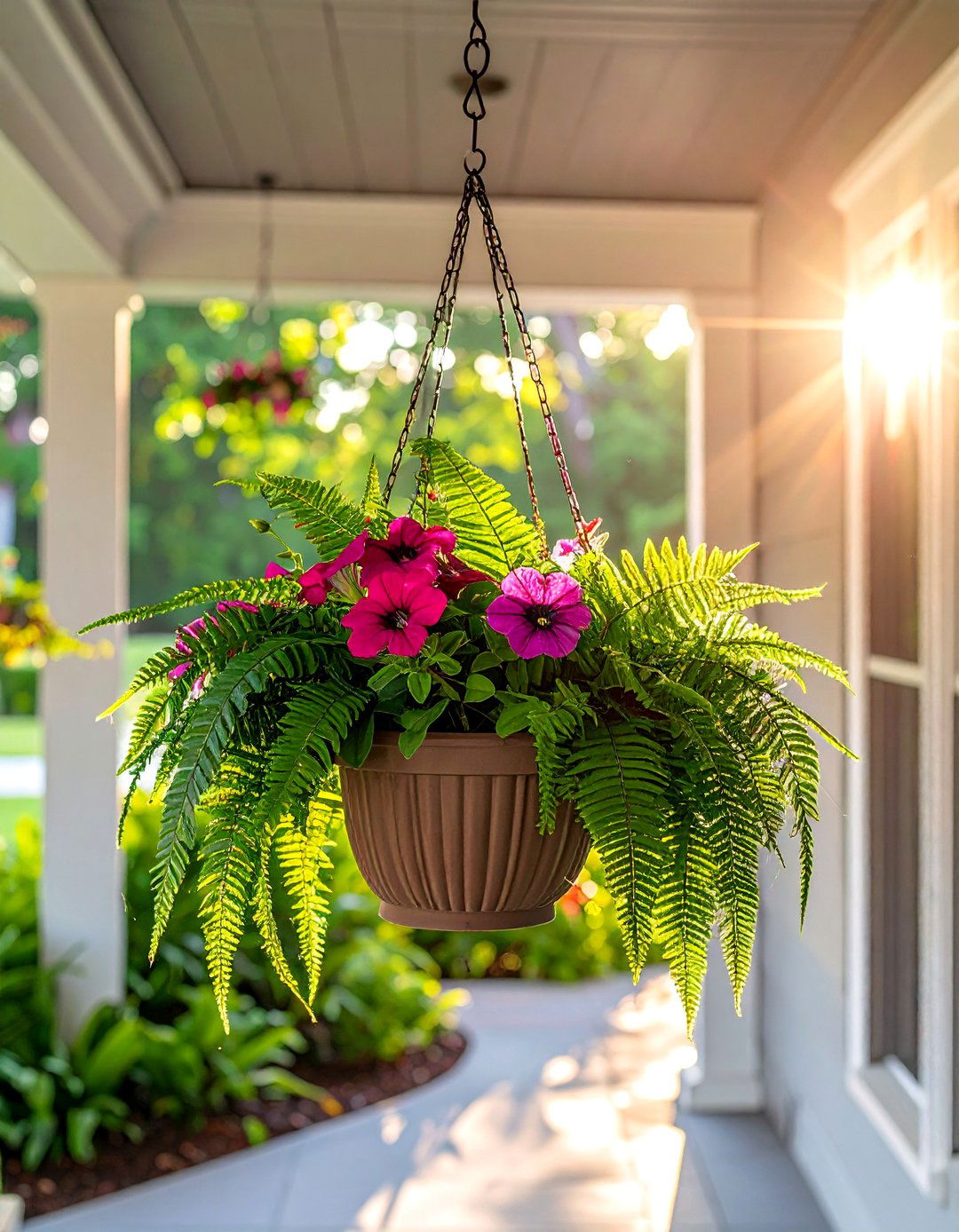 Artificial Hanging Baskets for Porches - 20 Landscaping With Artificial Plants Ideas