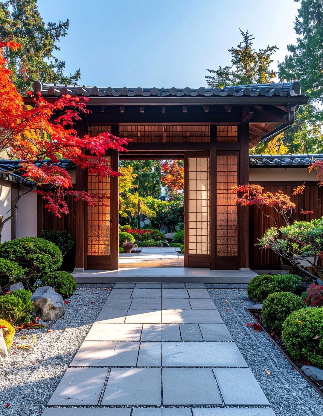 Asian Inspired Shoji Screen Front Door Gate - 20 Front Door Gate Ideas to Boost Curb Appeal