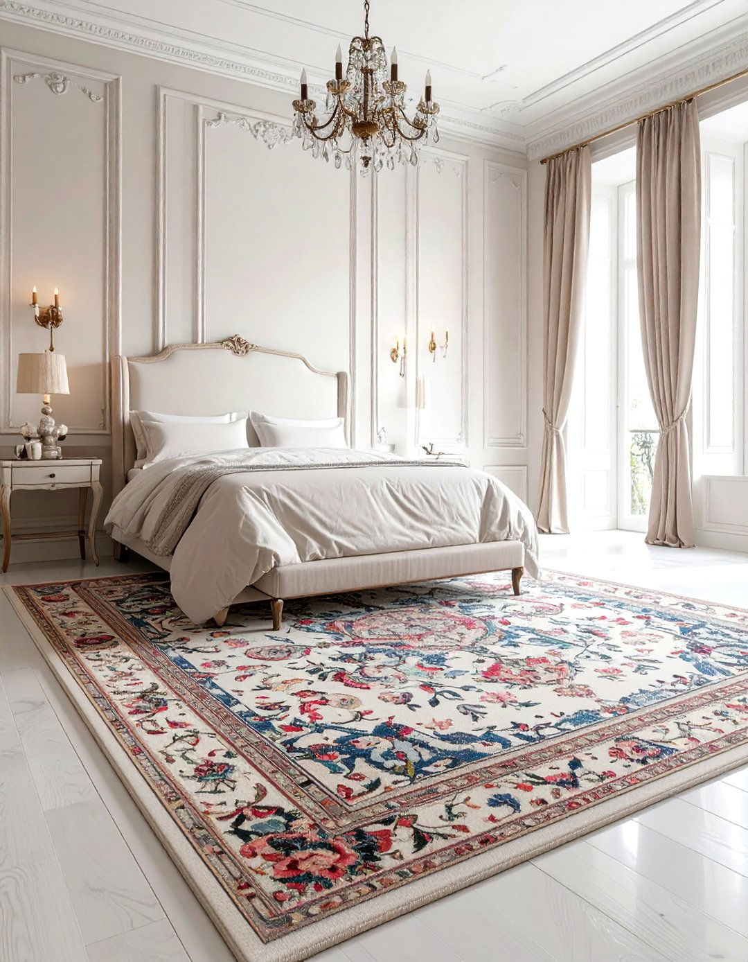 Aubusson Style Area Rug - 25 French Bedroom Decor Ideas for Elegant Spaces